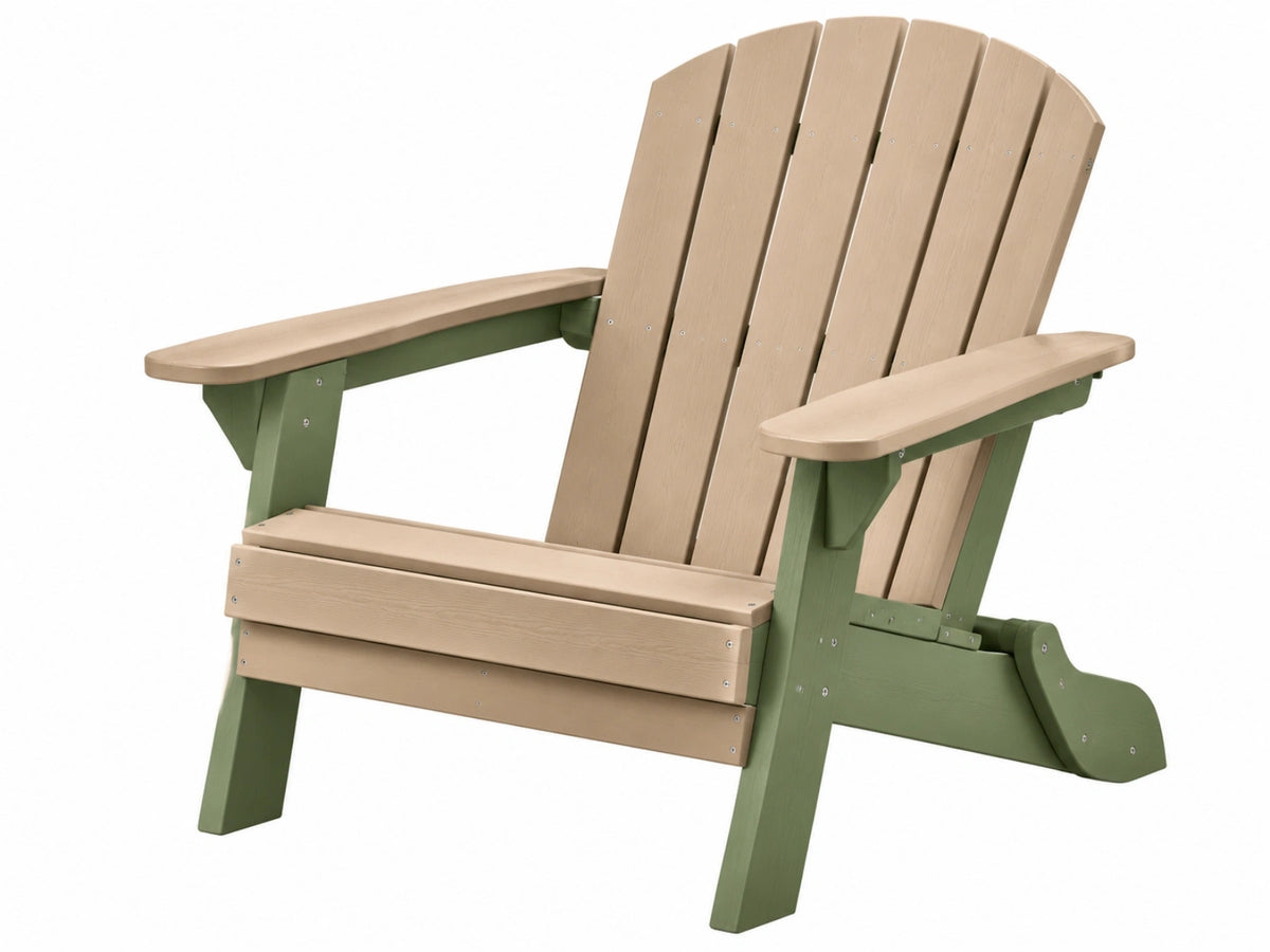 Adirondack tuinstoel 82 x 76 x 98 cm houten groen/beige inklapbaar