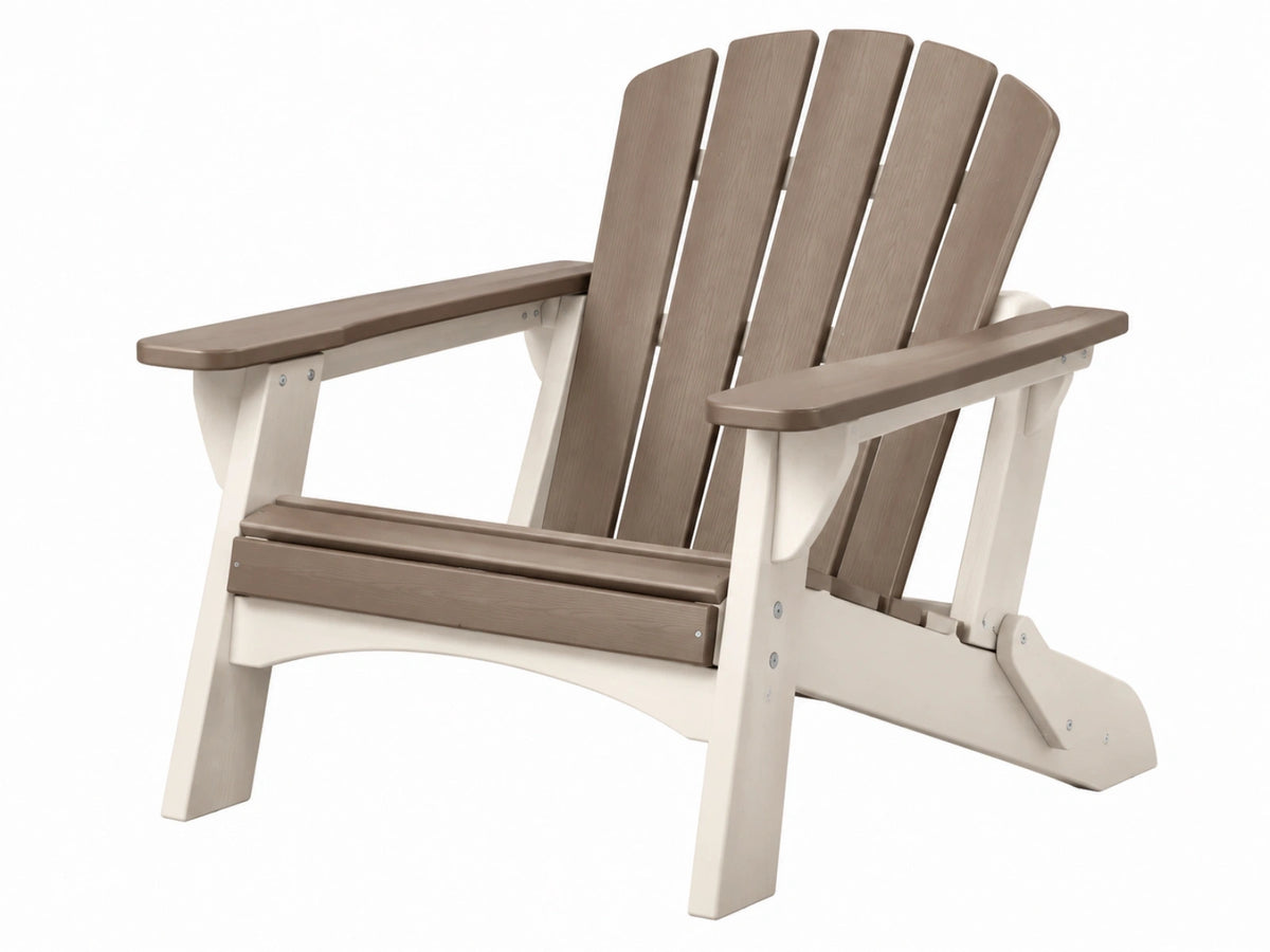 Adirondack tuinstoel 80 x 76 x 98 cm kunststof bruin/crème met brede armleuningen