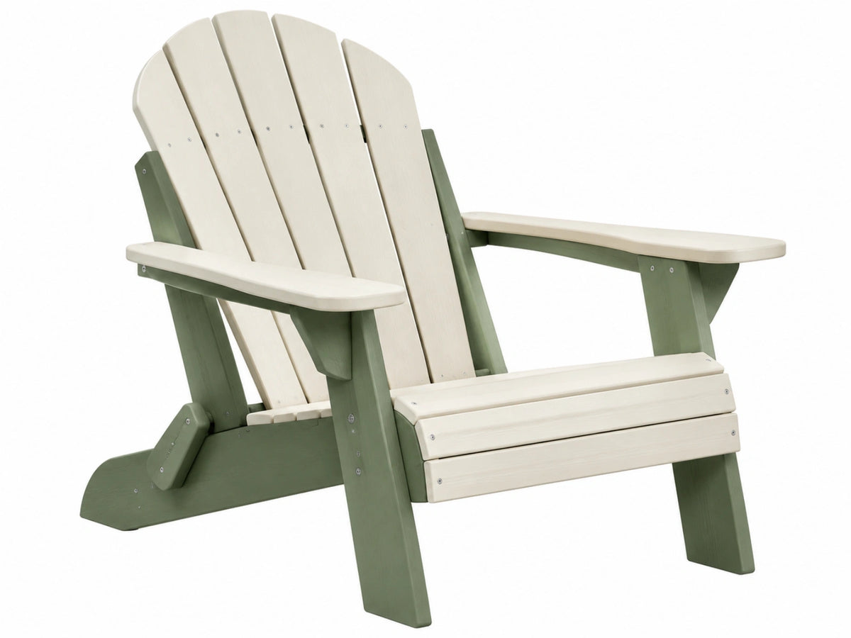 Adirondack tuinstoel 83 x 79 x 92 cm hout crème/groen met brede armleuningen