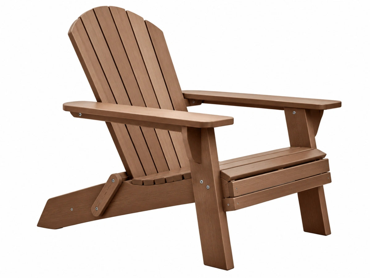 Adirondack tuinstoel 98 x 76 x 92 cm bruin kunststof - met brede armleuningen