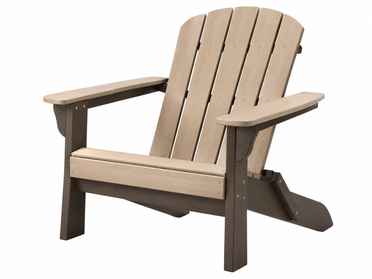 Adirondack tuinstoel 80 x 92 x 98 cm kunststof beige/donkerbruin met armleuningen