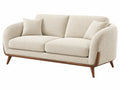 2-zitsbank 170 x 85 x 82 cm crème boucléstof houten poten retrostijl