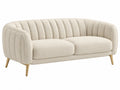 2-zitsbank 180 x 85 x 78 cm crème bouclé stof - moderne bank met metalen poten