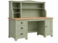 Bureau met opzetkast 140 x 60 x 200 cm groen hout landelijke werkplek