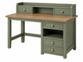 Bureau 120 x 60 x 100 cm van hout groen/bruin met 5 laden