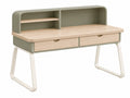 Bureau 120 x 60 x 90 cm houtlook groen met 2 laden en opbergrek