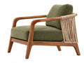 Fauteuil 72 x 78 x 82 cm groen stoffen zitting houten frame bohemien