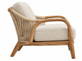 Fauteuil 76 x 80 x 83 cm hout beige met touw vlechtwerk