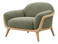 Fauteuil 90 x 85 x 78 cm groen stoffen bekleding houten frame moderne woonkamerstoel